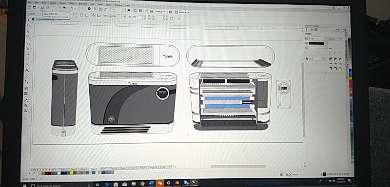 Nuairs product concept on a design screen