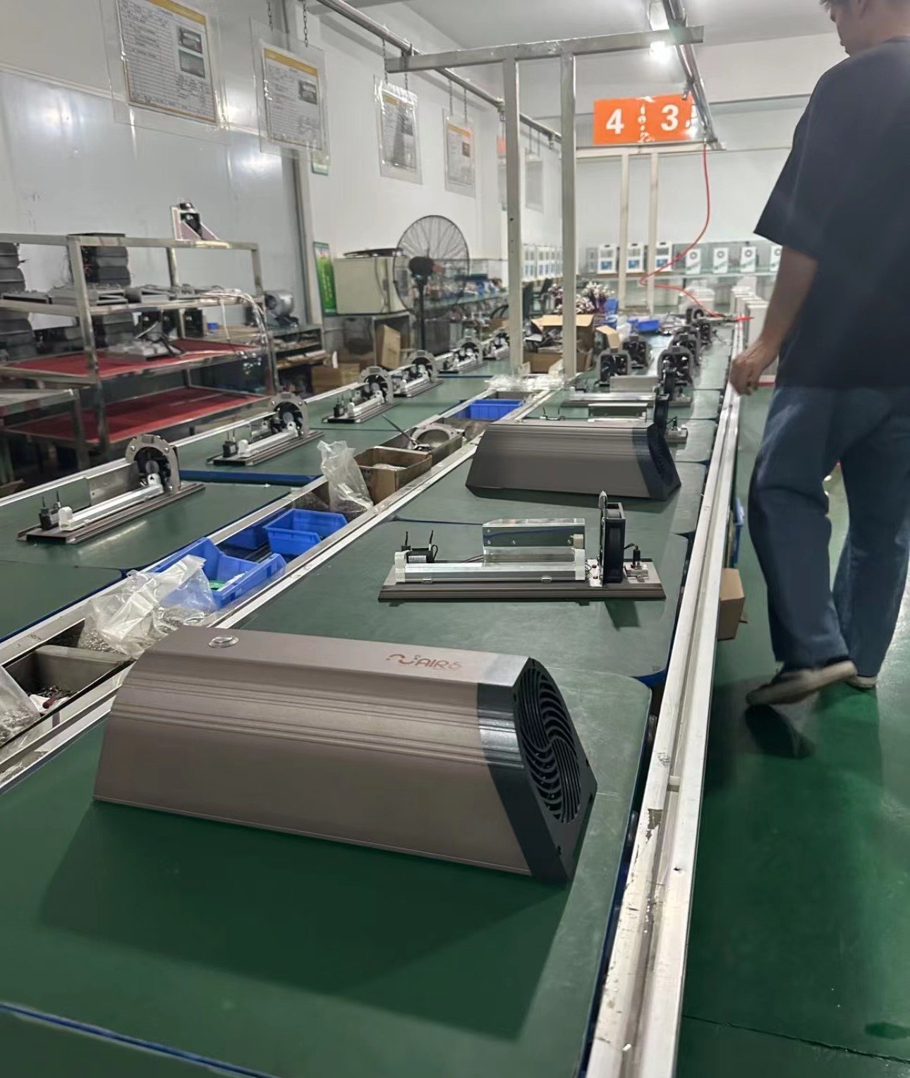 Nuairs products on a factory line