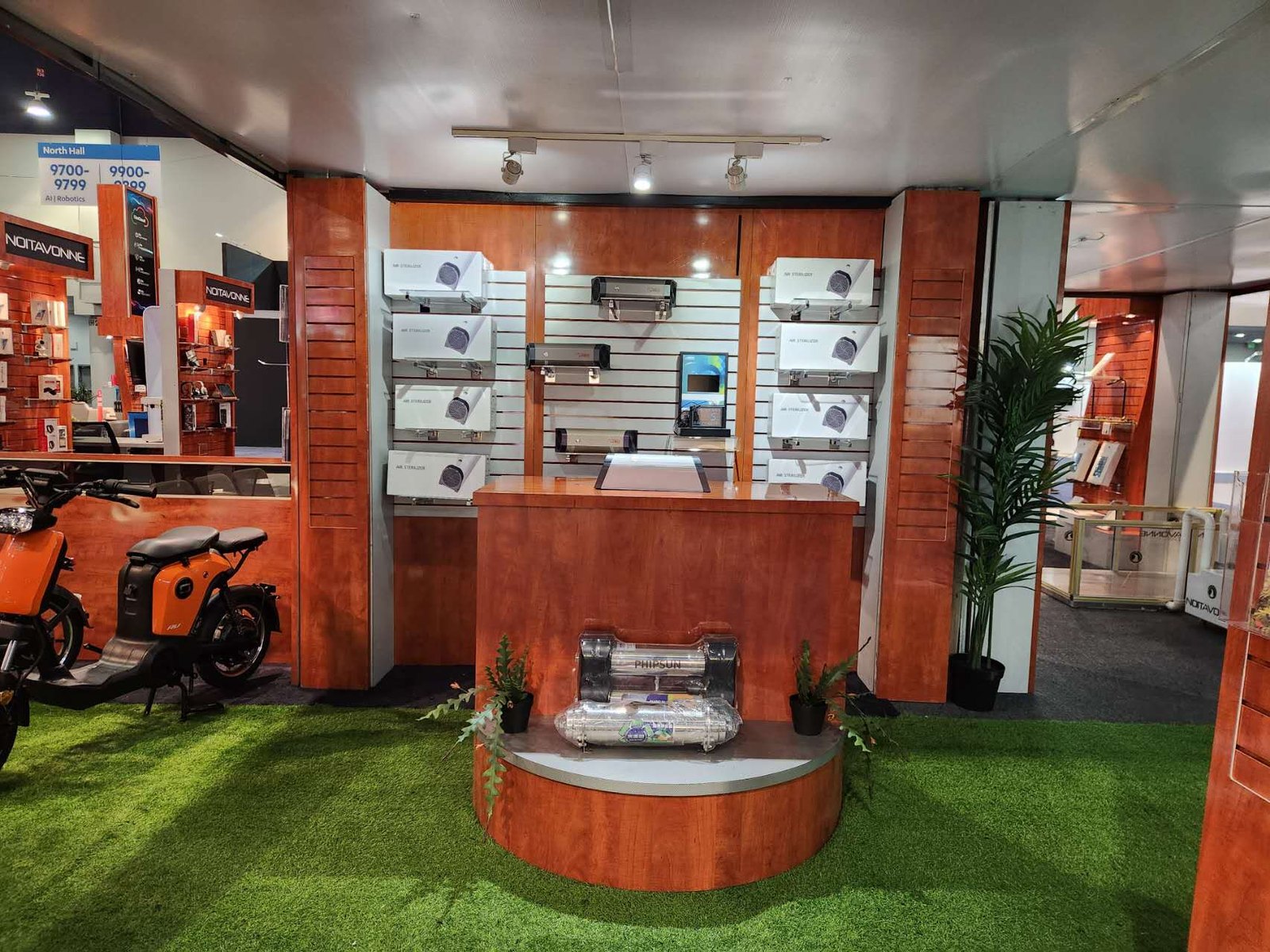 Nuairs booth and product display